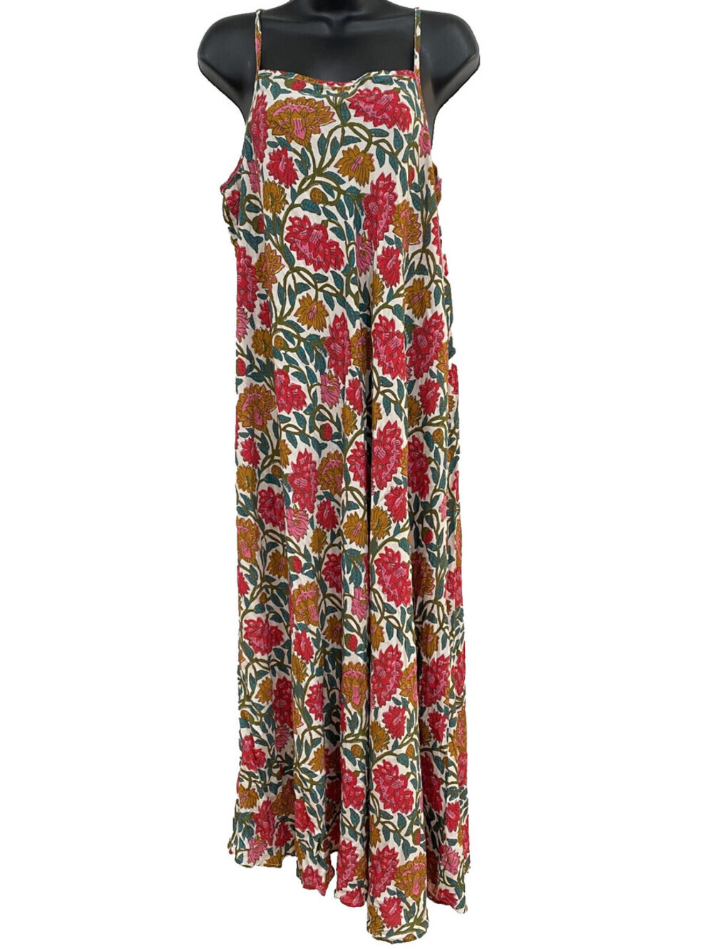 Natural Life Size Large Floral Maxi Dress Boho Bohemian Multicolor Wildflower